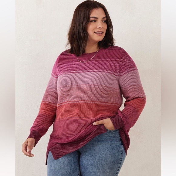 VGUC 2X Penningtons Layered Pink Knitted Sweater - Picture 2 of 11